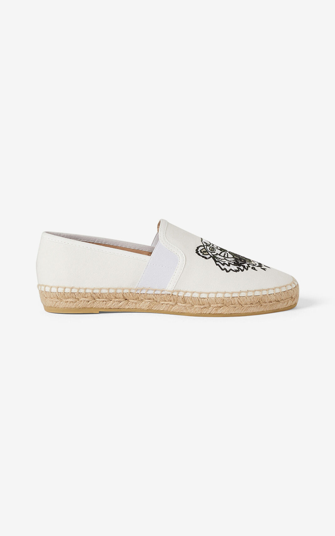 Kenzo Tiger elasticated Kanvas Espadril Bayan Beyaz | 3706-NKADZ